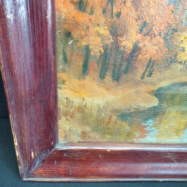 Картина маслом на фанере "Осенний пейзаж", размер полотна 46х30 см. Картинка 3